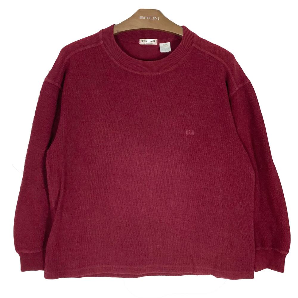 VINTAGE GIORGIO ARMANI Le Collezioni Sweatshirt Sweater Men L ITALY Knit Merlot